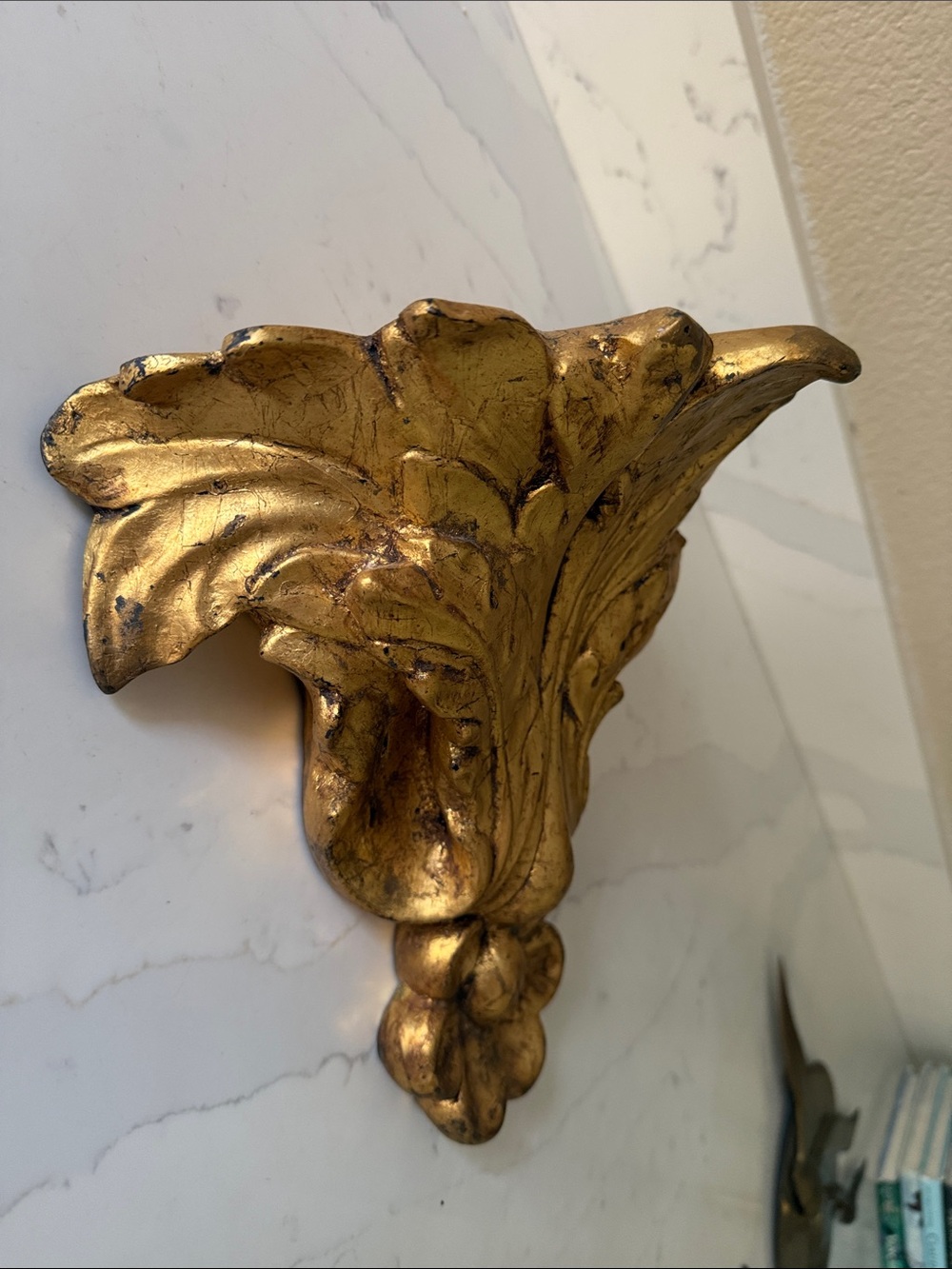 Vintage Ethan Allen Home Interiors Gold Gilded Ornate Corbel Shelf Decor - Picture 3 of 8